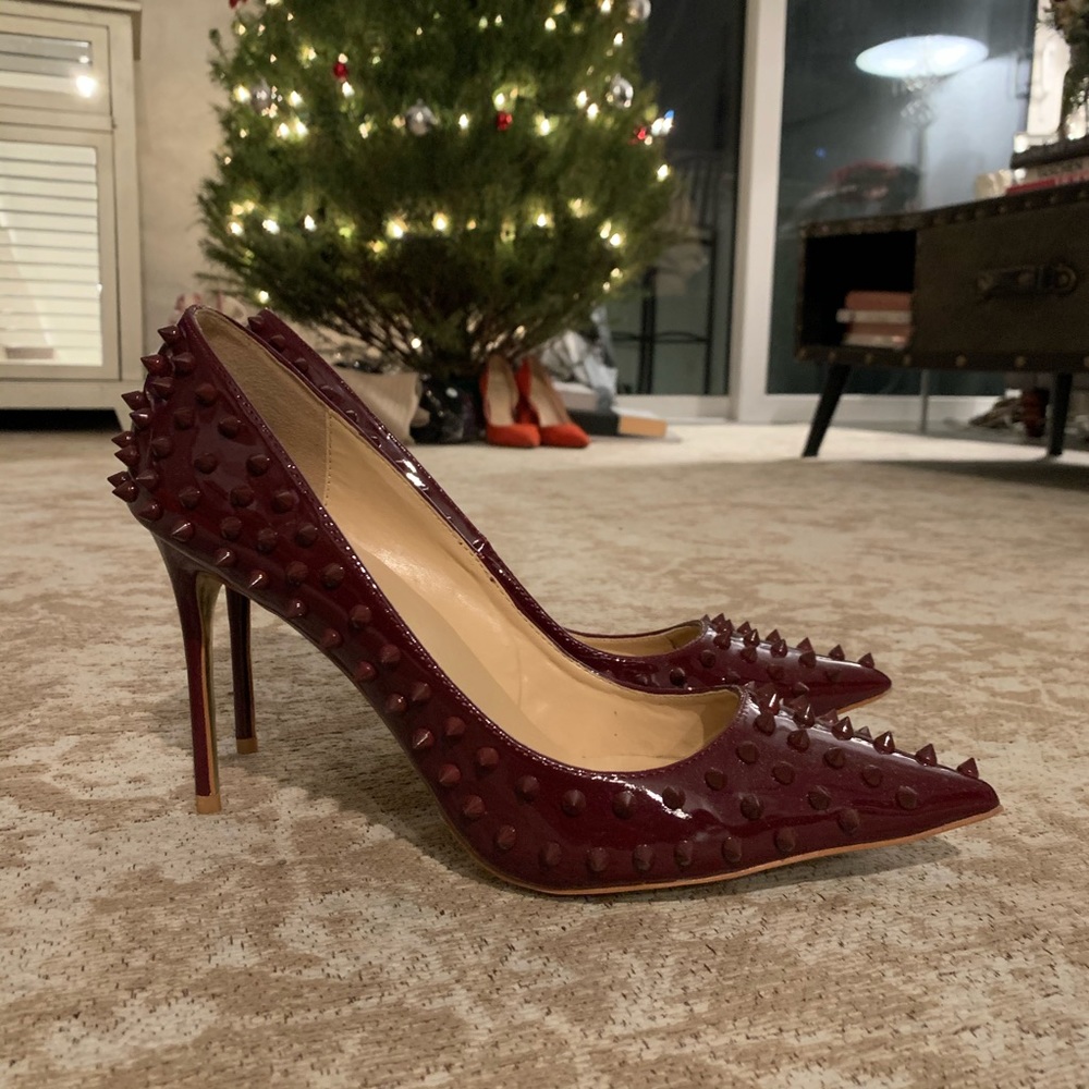 Garnet Red Spike Heels - Size 11